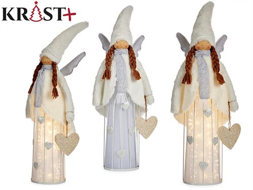 81518 BONECA ANJO COM LED BRANCO NATAL 49CM