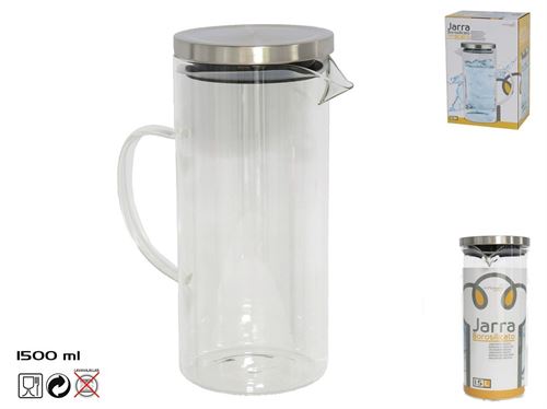 21935 JARRO BOROSILICATO 1500ML C/TAMPA MTL