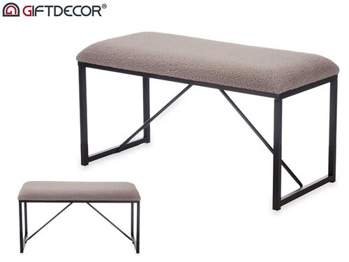 64321 BANCO BORREGUITO METAL CINZA 81X38X42