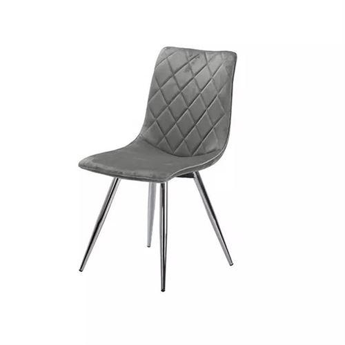 126530156 CADEIRA CINZA PÉS CROMADOS 45X55X89CM