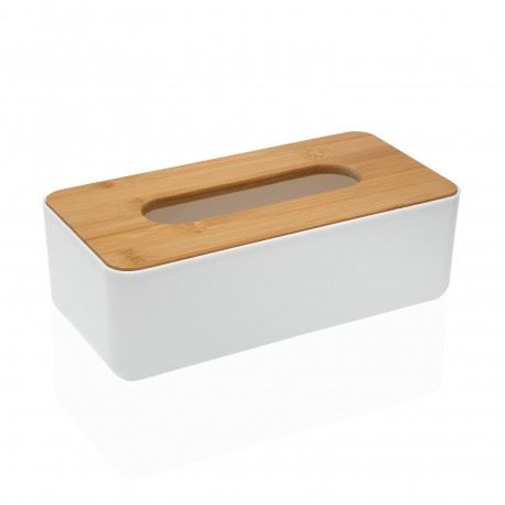 21890189 CAIXA DE TECIDO BRANCO C/TEMP BAMBU 26X13X8,6CM