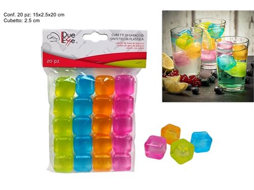 573396 CUBO GELO PLASTICO 20PÇS CORES