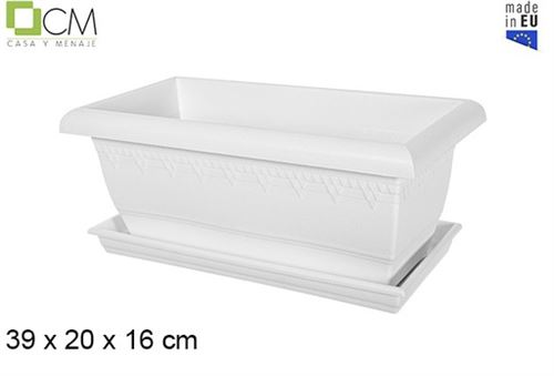 FLOREIRA ELSA PLASTICO BRANCO 39CM