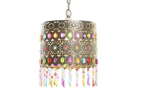 LA-206356 CANDEEIRO DE TETO METAL ACR LICO 26X26X22 DOURADO