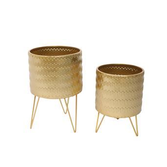 127033291 VASOS/2 METAL DOURADO 30/35CM
