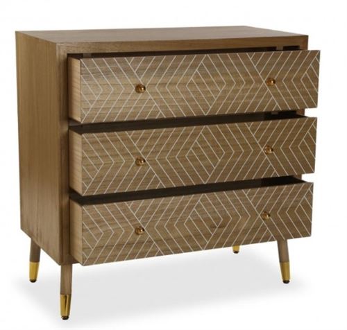 2150081 COMODA 3 GAVETAS MADEIRA 80X40X80CM
