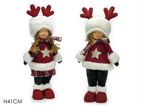 478608 BONECO NATAL GORRO RENA 35CM 2SORTIDOS