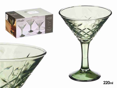 12377 CJ-6 COPOS VIDRO HERITAGE CRYISTAL X6 220ML VERDE