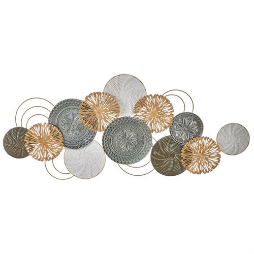 801422 MURAL PAREDE CIRCULOS MTL 120X51X4,50CM