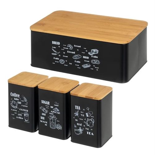 805588 SET DE 3 POTES E CESTO PARA PÃO 33X18X13CM