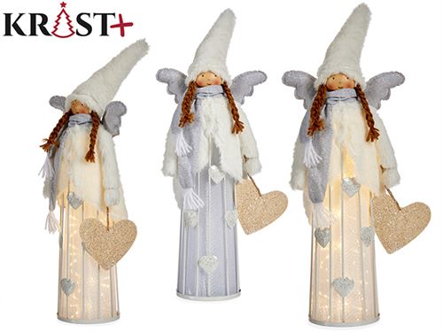 81517 BONECA NATAL FADA BRANCA COM LED 36CM