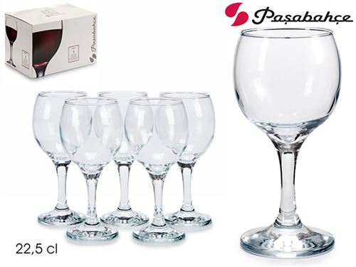 25777 C/6 COPOS VIDRO VINHO BISTRO 220ML