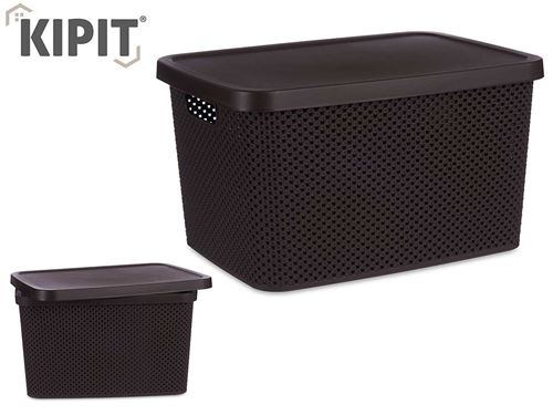 86651 CESTO ORG PL 19L C/TAMPA 39 x 28 x 22CM