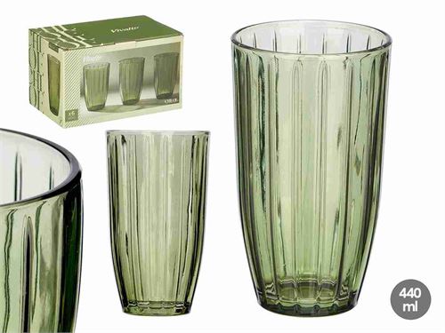 12411 COPO ALTO RISCAS 440ML VERDE