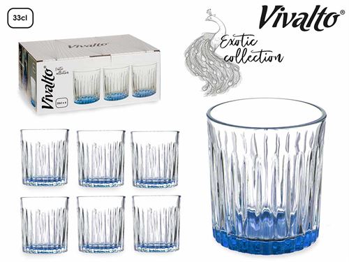 78074 COPO VIDRO AZUL 330ML PK6