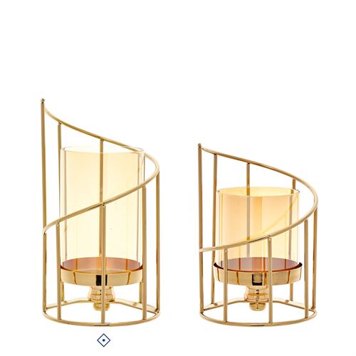 78889 CASTIÇAL DECORATIVO METAL VIDRO