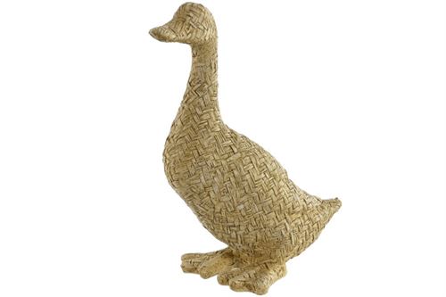 FD-214473 FIGURA RESINA 17X10X21CM PATO BEGE
