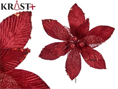 FLOR DECORATIVA NATAL PEQ GRANATE 30cm