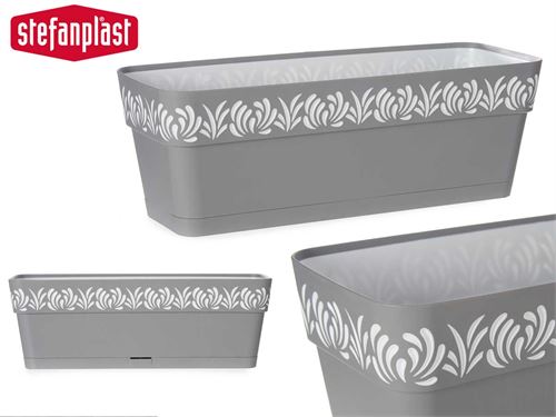 59423 FLOREIRA PLASTICO 50CM GAIA CINZENTO