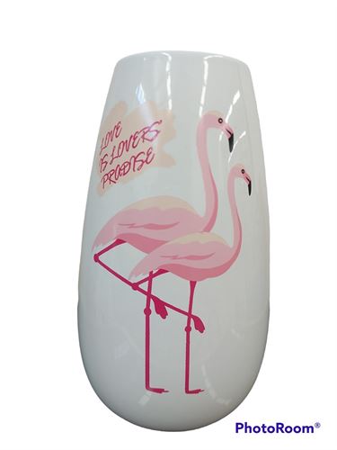 JARRA CERAMICA FLAMINGO 12X12X24CM