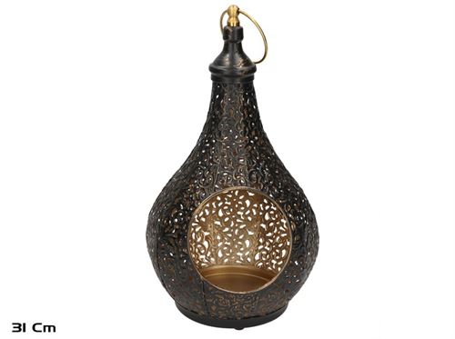 433165 PORTA VELA VÊNUS PRETO/DOURADO 19X19X31CM