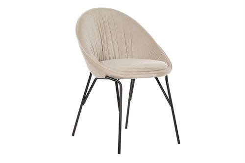 MB-184930 CADEIRA VELUDO METAL 60X60X87 BEGE