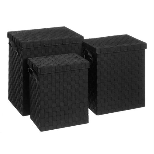 56025 CESTO PP PRETO SET3 46 X 35 X 52 CM