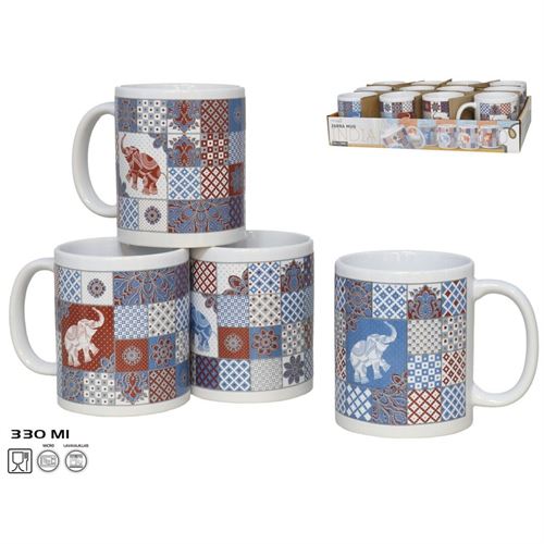 368894 CANECA MUG GRES 330ML 4 SORT.