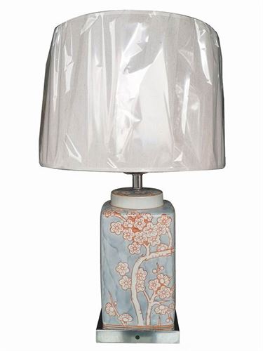 LD-190187 CANDEEIRO DE MESA PORCELANA 35X35X57 FLORES