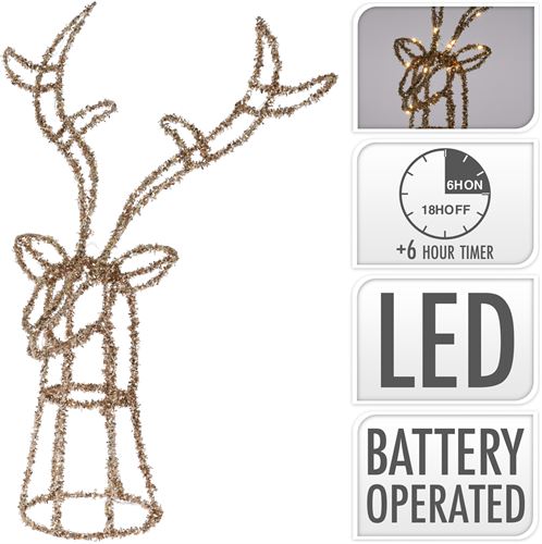 AMZ102130 RENA NATAL LUMINOSA OURO 30LED