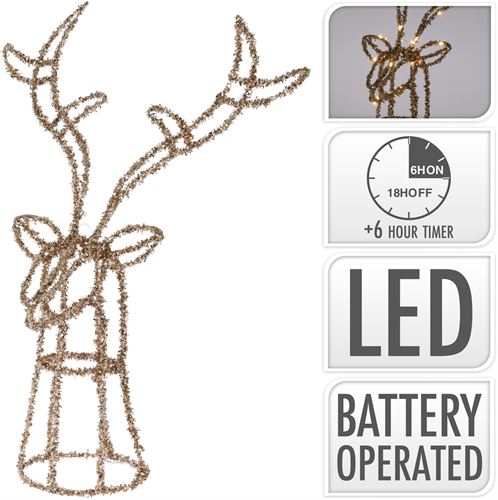 RENA NATAL LUMINOSA OURO 30LED