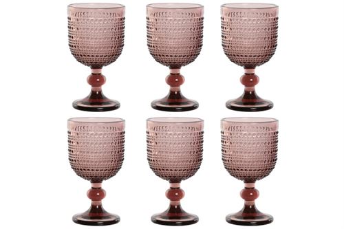 PC-209952 CONJUNTO DE COPO 6 VIDRO 8X8X15,5 240ML, ROSA
