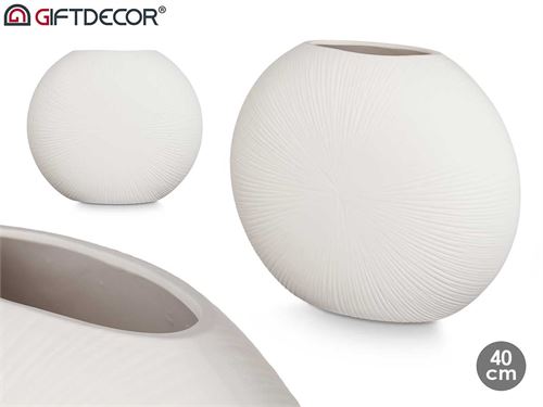 80110 JARRA CERAMICA CIRCULAR 40CM BRANCO