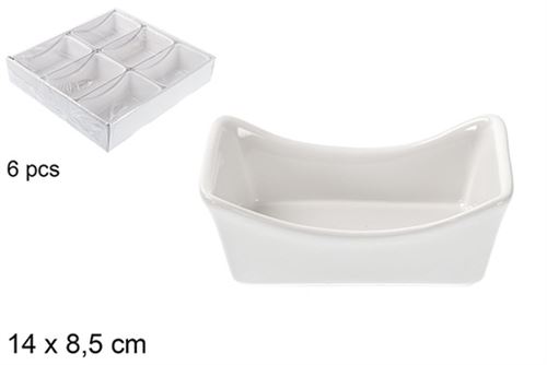113520 TAÇA CERAMICA RECTANGULAR 14X8,5CM