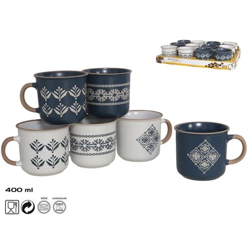 017419 CANECA 400ML TEMPO GRES 6 SORTIDOS