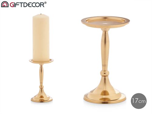91453 CASTIÇAL METAL OURO 17CM