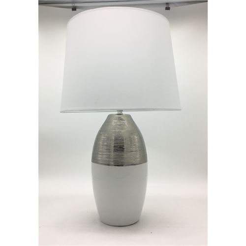 68694 CANDEEIRO BRANCO E PRATA 35X60CM