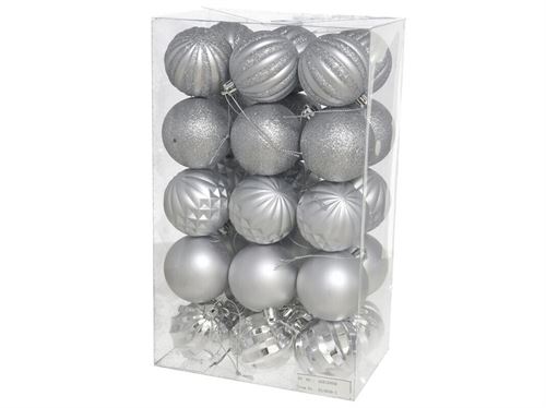 60337 SET BOLAS NATAL 6CM X30 PRATA