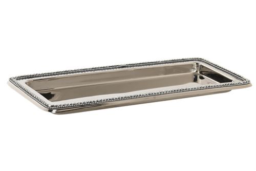 BD-205273 CENTRO DE MESA EM AÇO 36X14X2,5 PRATA CROMADA