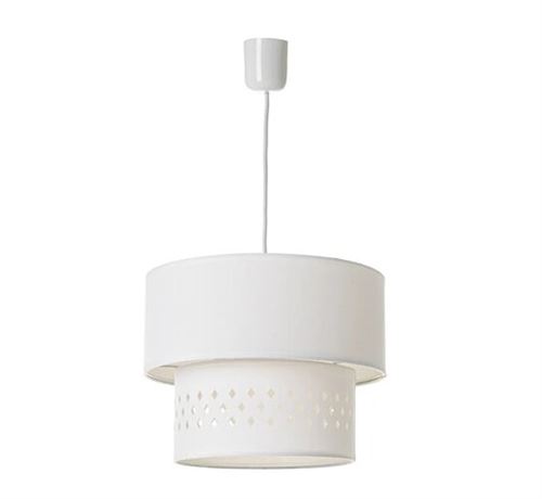 136606CANDEEIRO DE TECTO ALGODÃO-PVC BRANCO 30X30X23CM