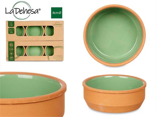 86540 SET 6 TAÇAS BARRO 12CM VERDE