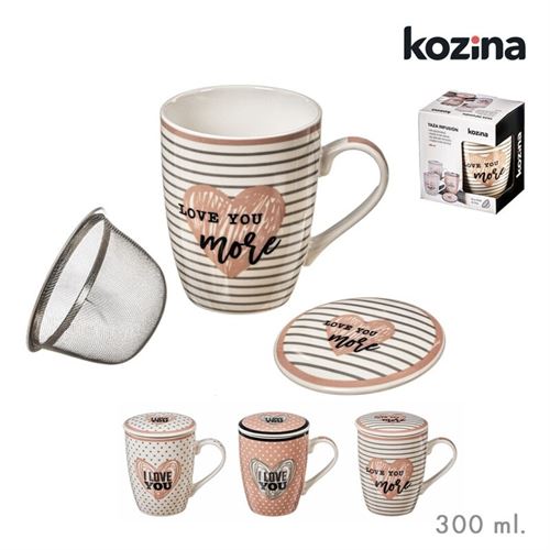 69120023 CANECA COM INFUSOR 300ML CORAÇAO SORT