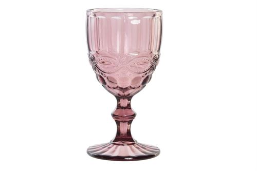 TAÇA VIDRO CJ6 8X8X15,5 240ML, GRAVADO ROSA