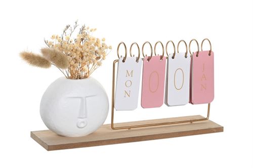 LD-206102 CALENDARIO MDF METAL 24X7X15 CARA MULTICOLOR