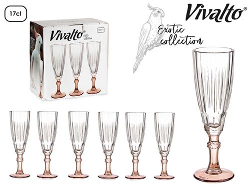 78068 COPO CHAMPANHE COR CAFE 275ML X6 VIDRO 