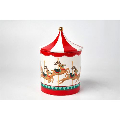 P151691169 POTE CERAMICA AM1021503 C/CAVALOS NATAL 14.8x14.8x22cm