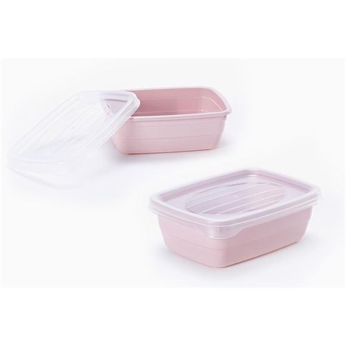 CAIXA ALIMENTOS 02 1000-SOLID ROSA 0,3LT