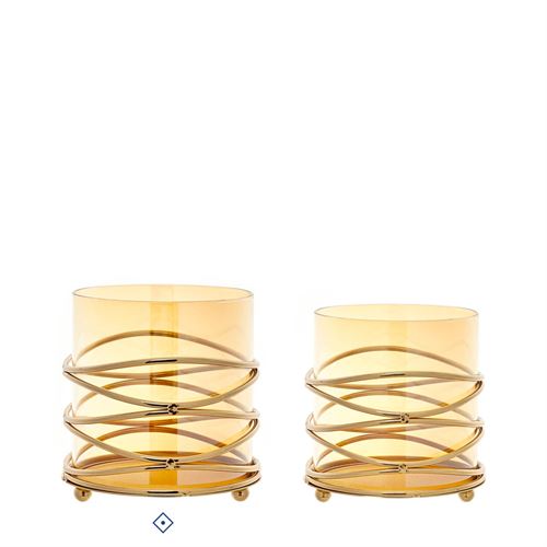 78895 CASTIÇAL DECORATIVO METAL VIDRO