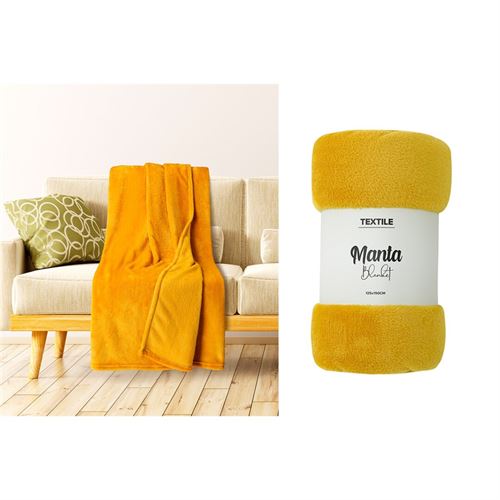 P190689048 MANTA 131688-AMARELO 125x150cm POLIESTER