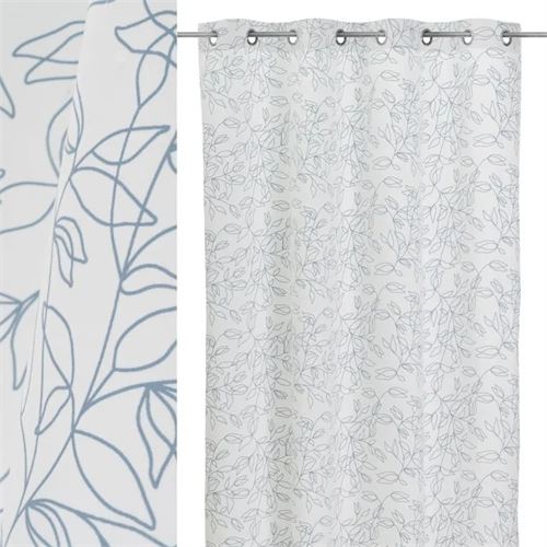 805766 CORTINA VELUDO IMPRESSO BELLS AZUL 140 X 260 CM